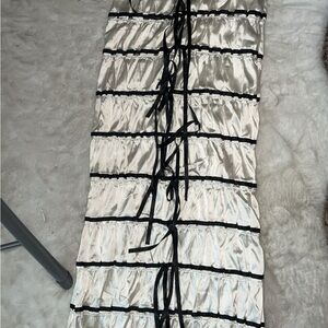 Fashion Nova Black and Silver Maxi Dress